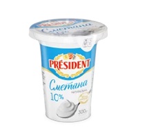 Сметана 10% TM PRESIDENT (Стакан 0,300 кг)